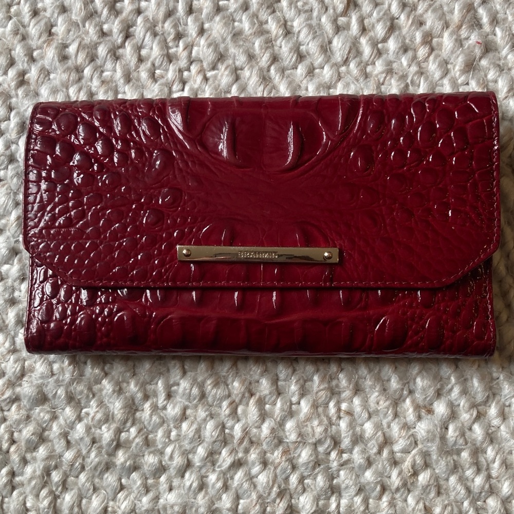 Brahmin Burgundy Croc-Embossed Wallet